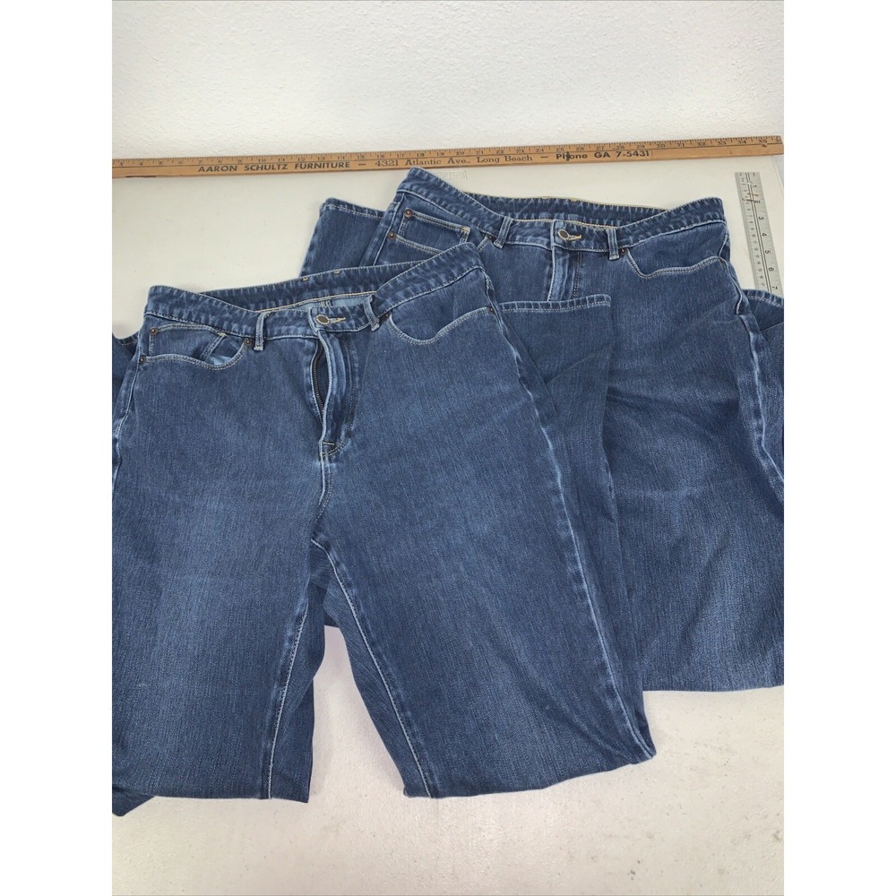 LL Bean Jeans Women's Size 10 Classic Fit M/T Bundle Lot Of 2 Straight Denim